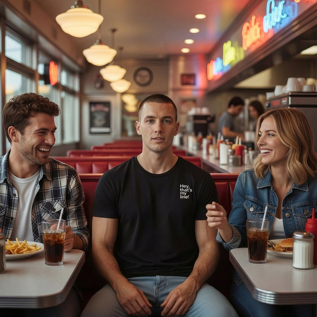 “Hey, That’s My Line!” Tee – Black Comfort Colors