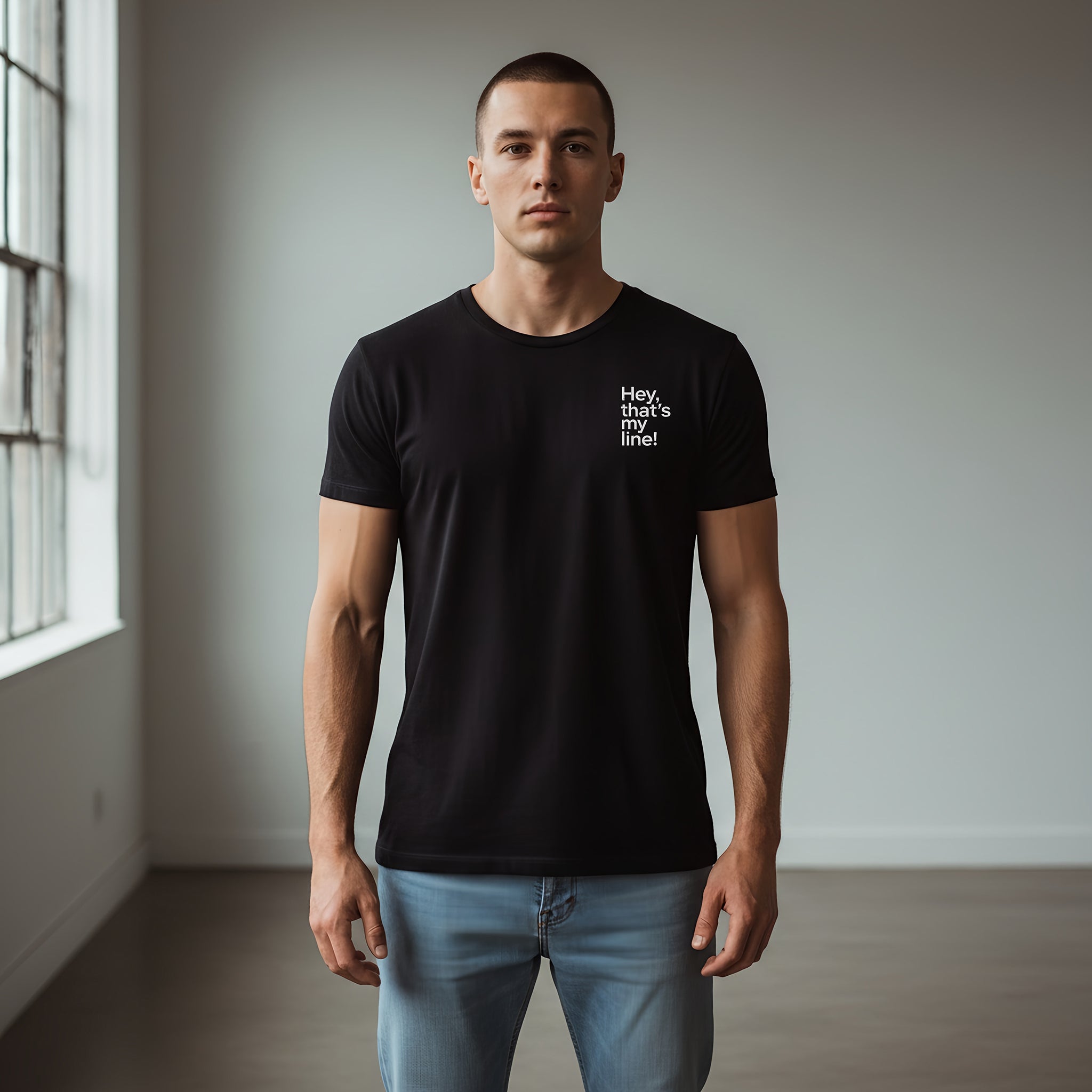 “Hey, That’s My Line!” Tee – Black Comfort Colors