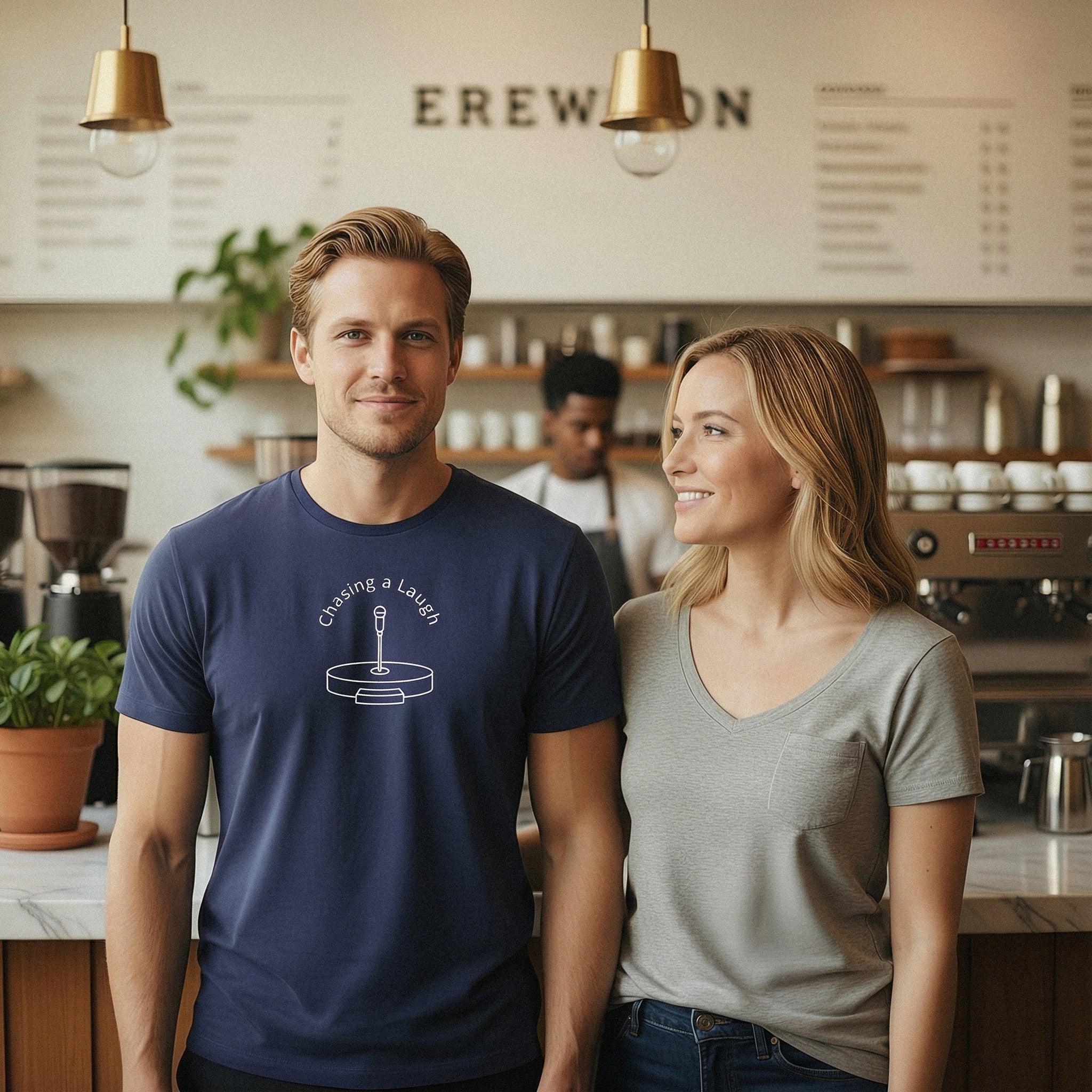 Chasing a Laugh T-Shirt – Comfort Colors (White) | V2