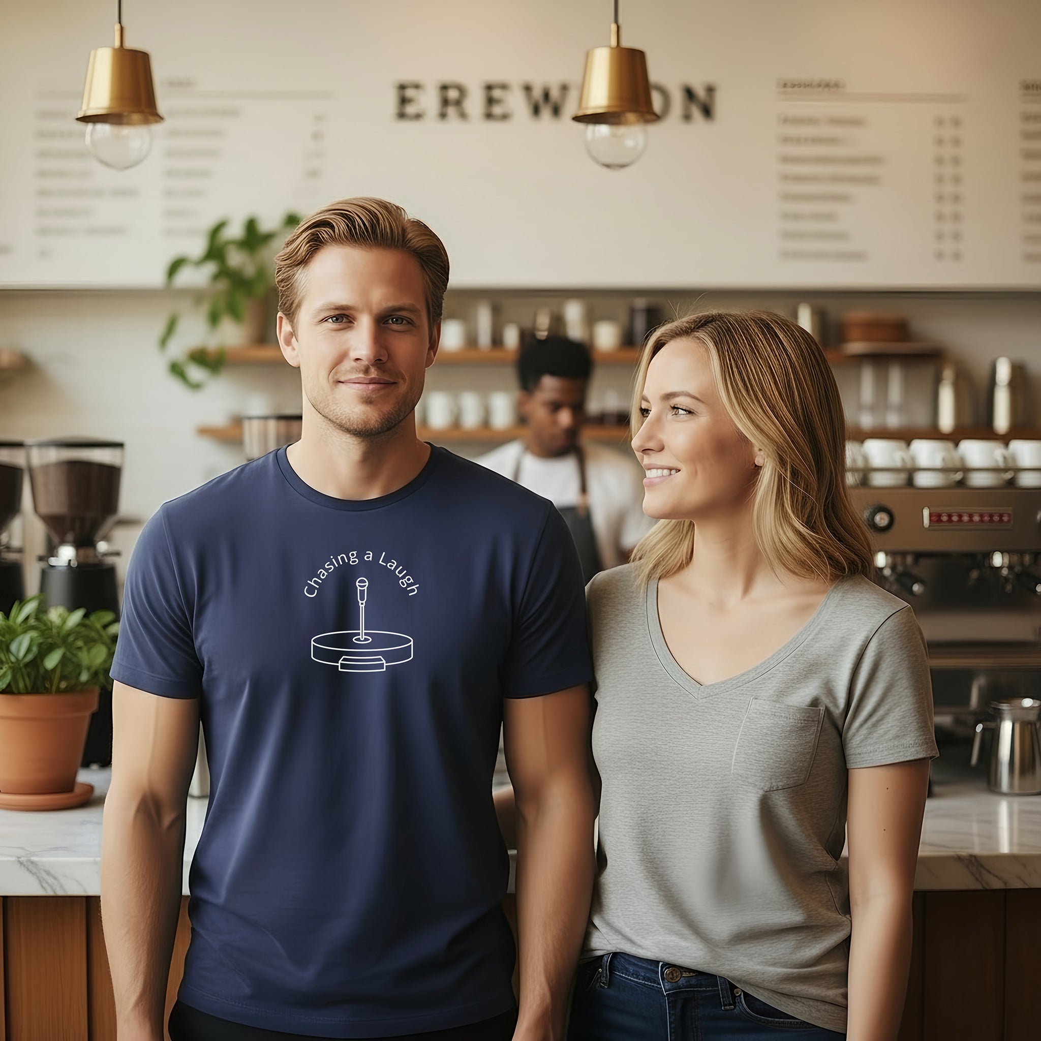 Chasing a Laugh T-Shirt – Comfort Colors (White) | V2