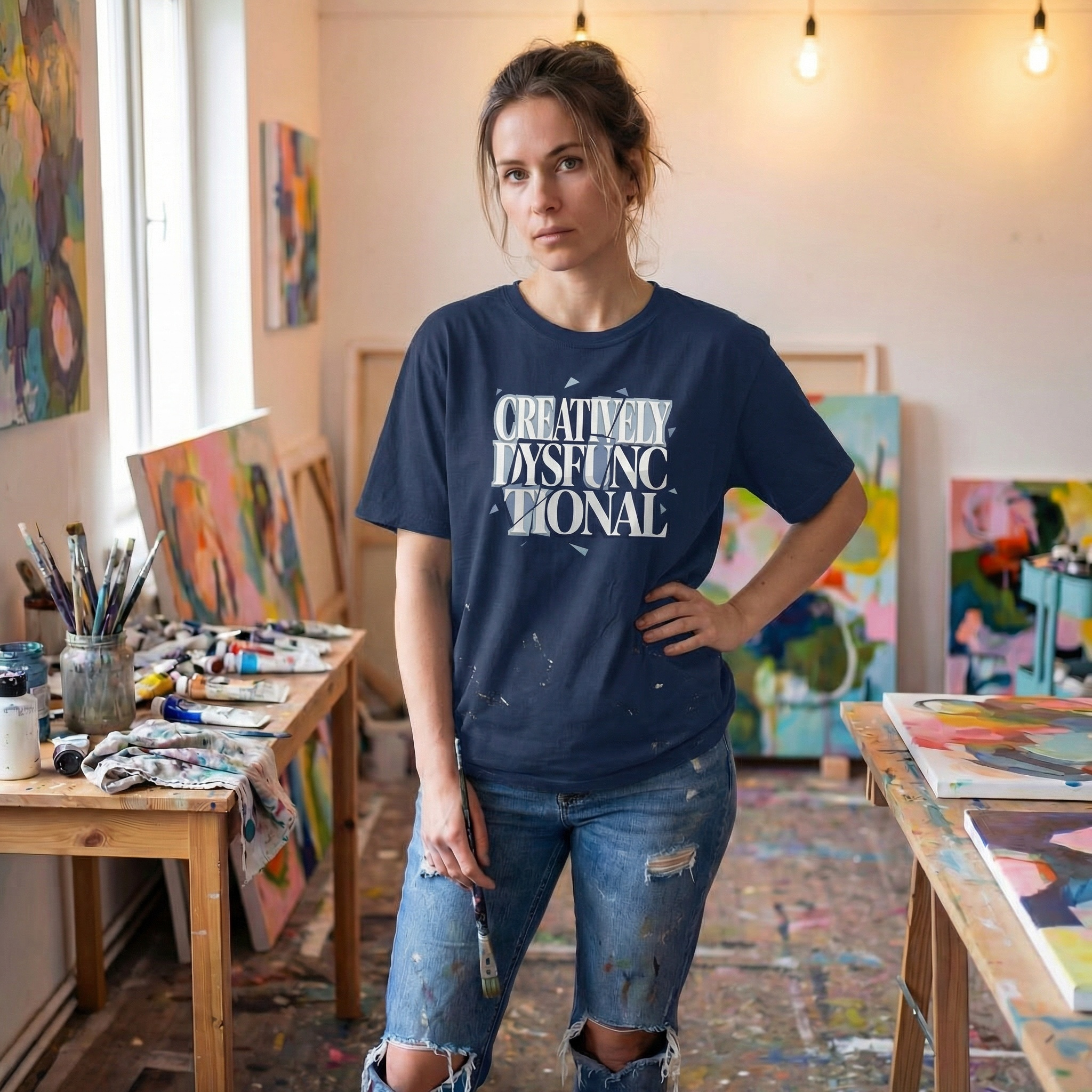 Creatively Dysfunctional - Navy Blue Comfort Colors® Tee