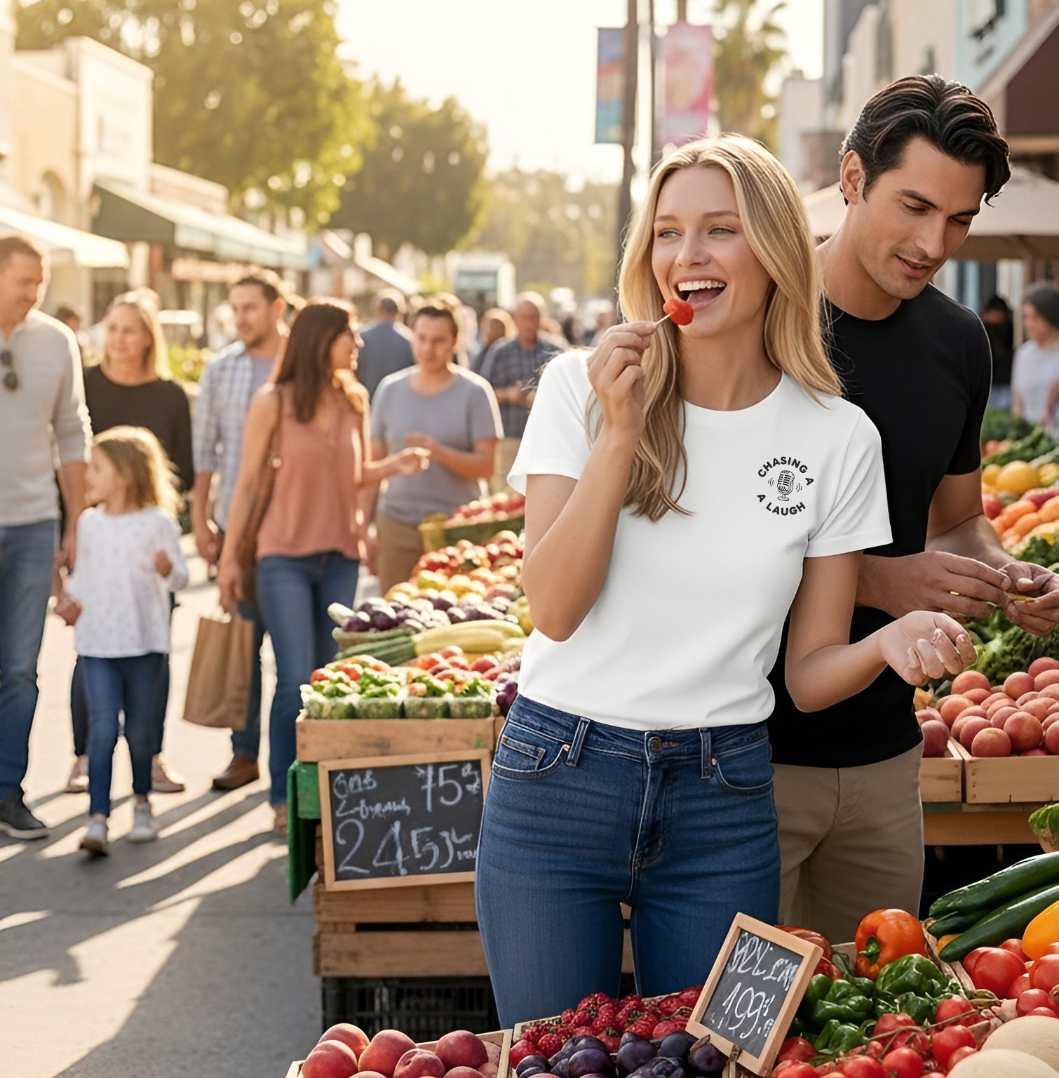 Chasing a Laugh T-Shirt – Comfort Colors (White)